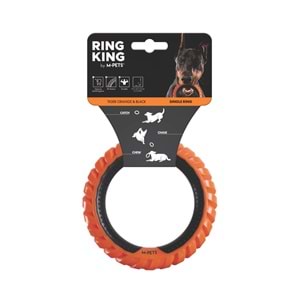 10660599 M-PETS RING KING KÖPEK OYUNCAĞI SINGLE ORANGE/BLACK