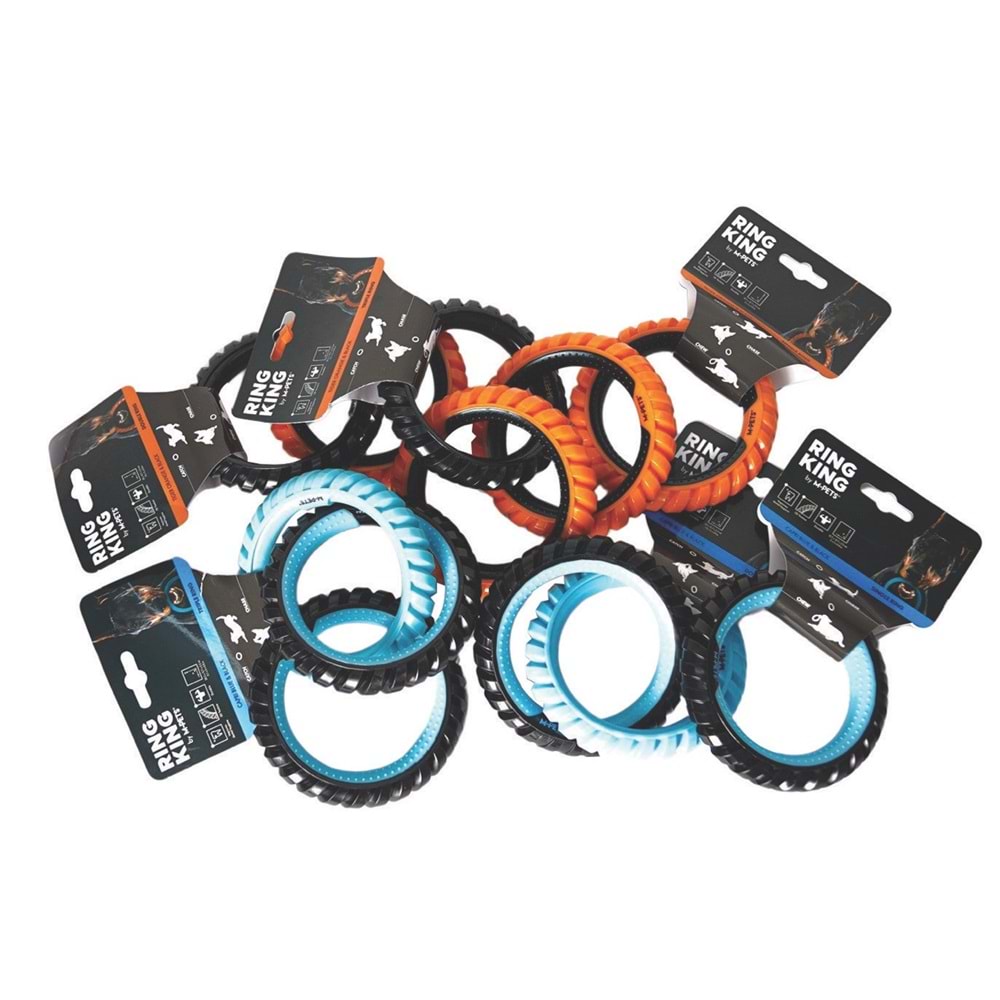 10660599 M-PETS RING KING KÖPEK OYUNCAĞI SINGLE ORANGE/BLACK