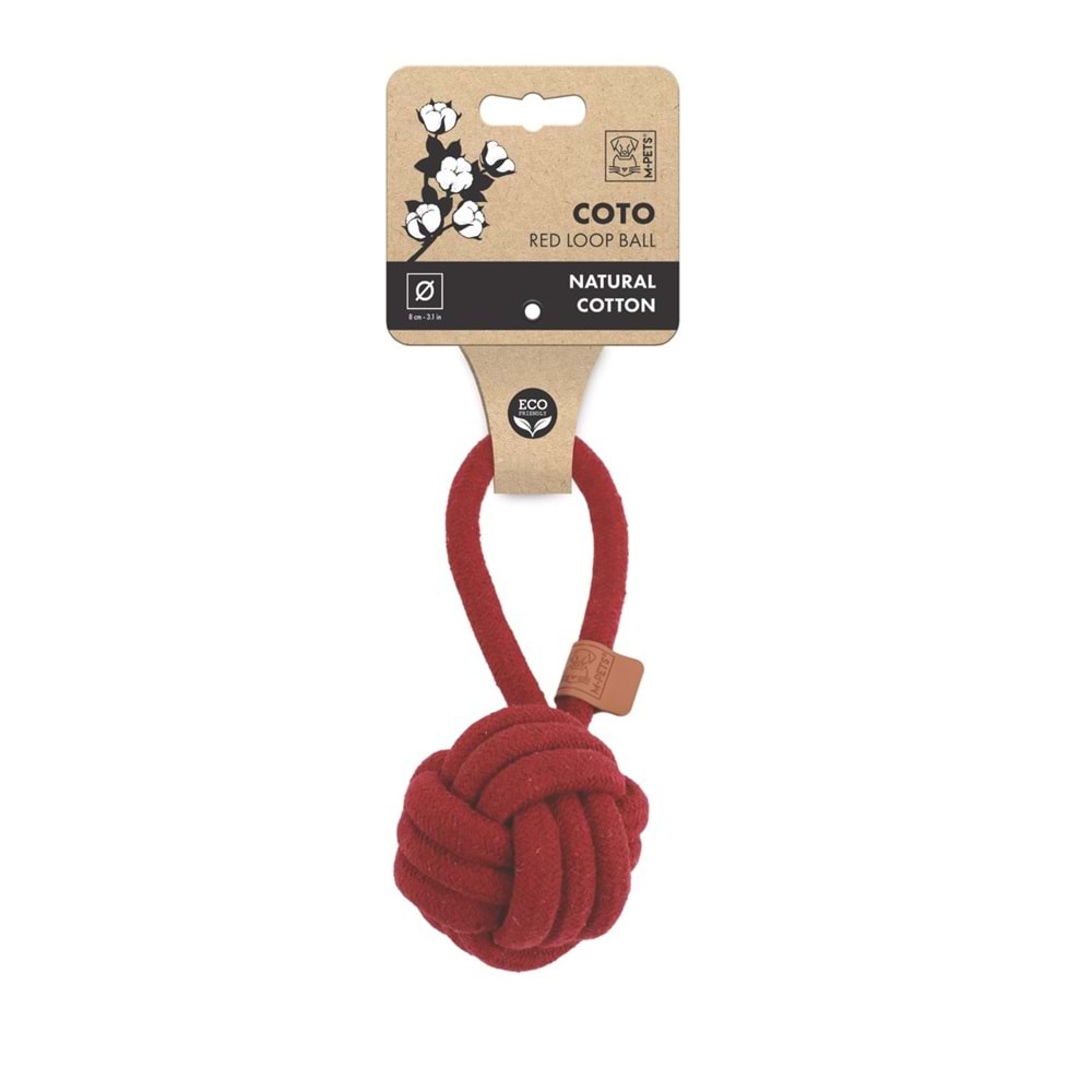 10662305 M-PETS COTO RED LOOP BALL 8CM ÇEKMELİ ÖRGÜ TOP OYUNCAK