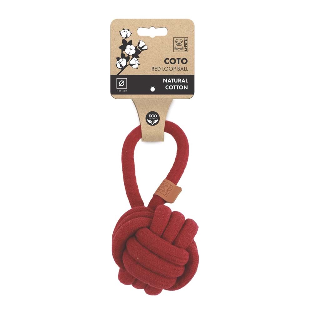 10662405 M-PETS COTO RED LOOP BALL 11CM ÇEKMELİ ÖRGÜ TOP OYUNCAK