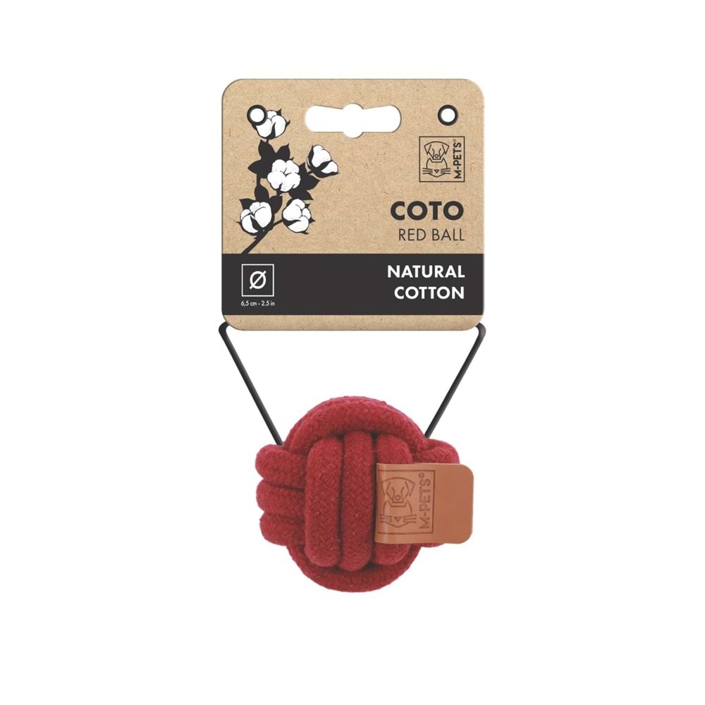 10662505 M-PETS COTO RED BALL 6,5CM ÖRGÜ TOP OYUNCAK