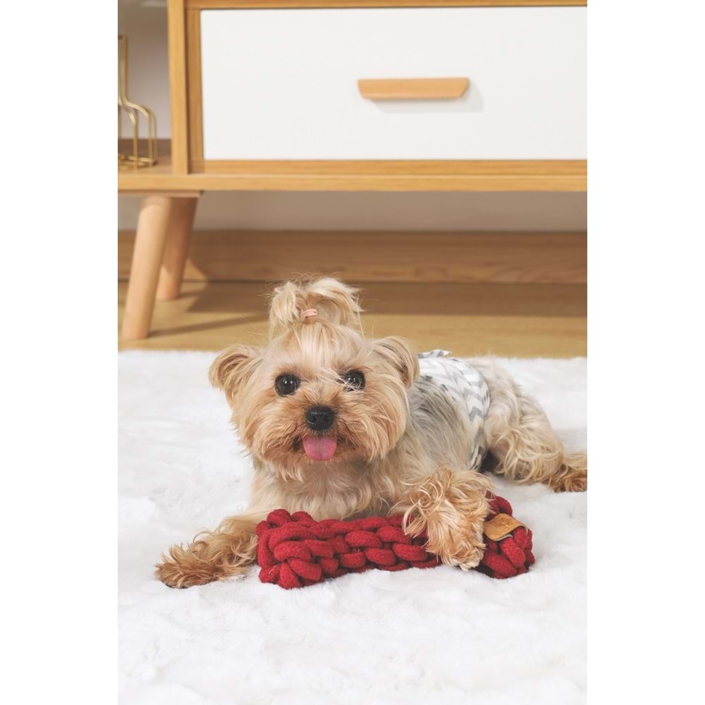 10663105 M-PETS COTO RED BONE 19CM ÖRGÜ KEMİK OYUNCAK
