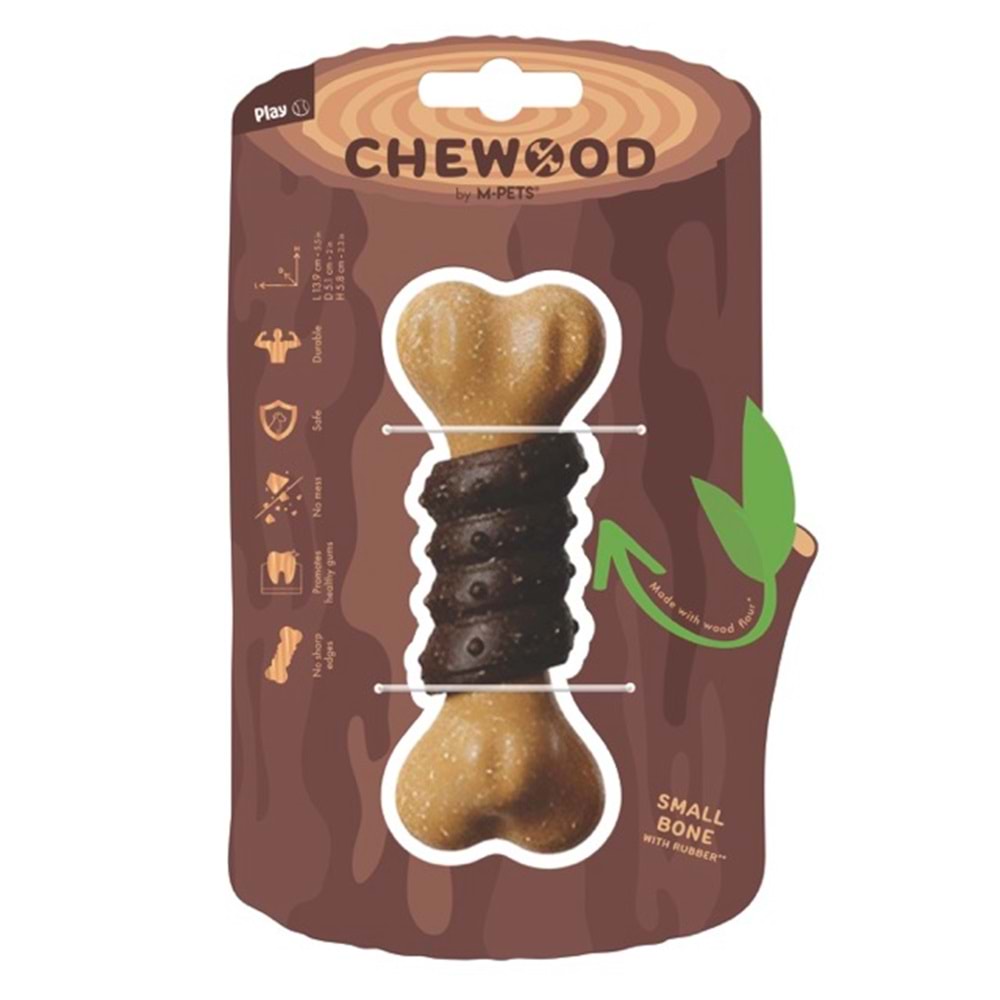 10668499 M-PETS CHEWOOD SMALL BONE WITH RUBBER KÖPEK OYUNCAĞI (S)