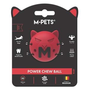 10678405 M-PETS POWER CHEW BALL KAUÇUK KÖPEK OYUNCAĞI RUBY (XS)