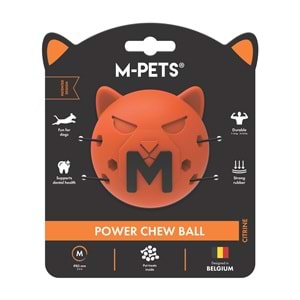10678916 M-PETS POWER CHEW BALL KAUÇUK KÖPEK OYUNCAĞI CITRINE (M)