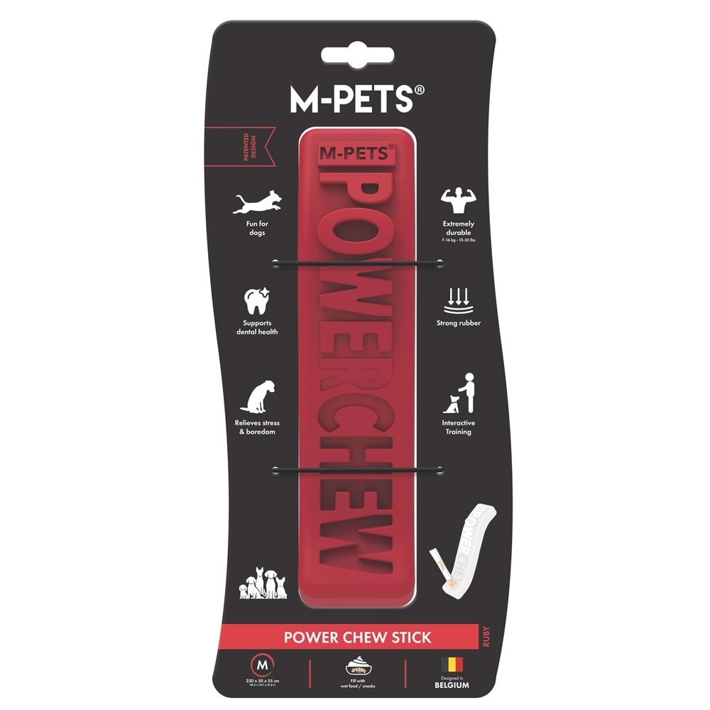 10679605 M-PETS POWER CHEW STİCK KAUÇUK KÖPEK OYUNCAĞI RUBY