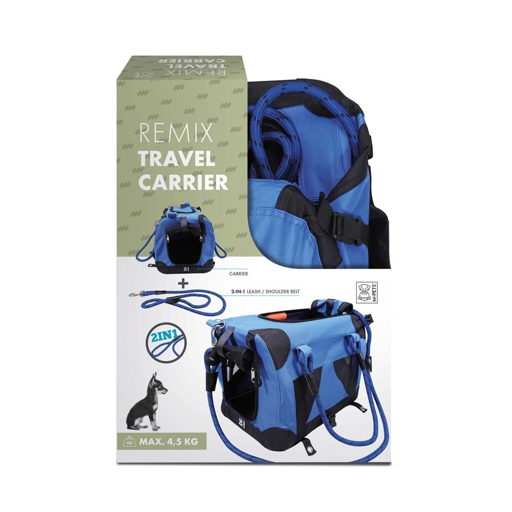 10703999 M-PETS 2IN1 REMIX BLACK/BLUE TAŞIMA ÇANTASI 41X28X28CM