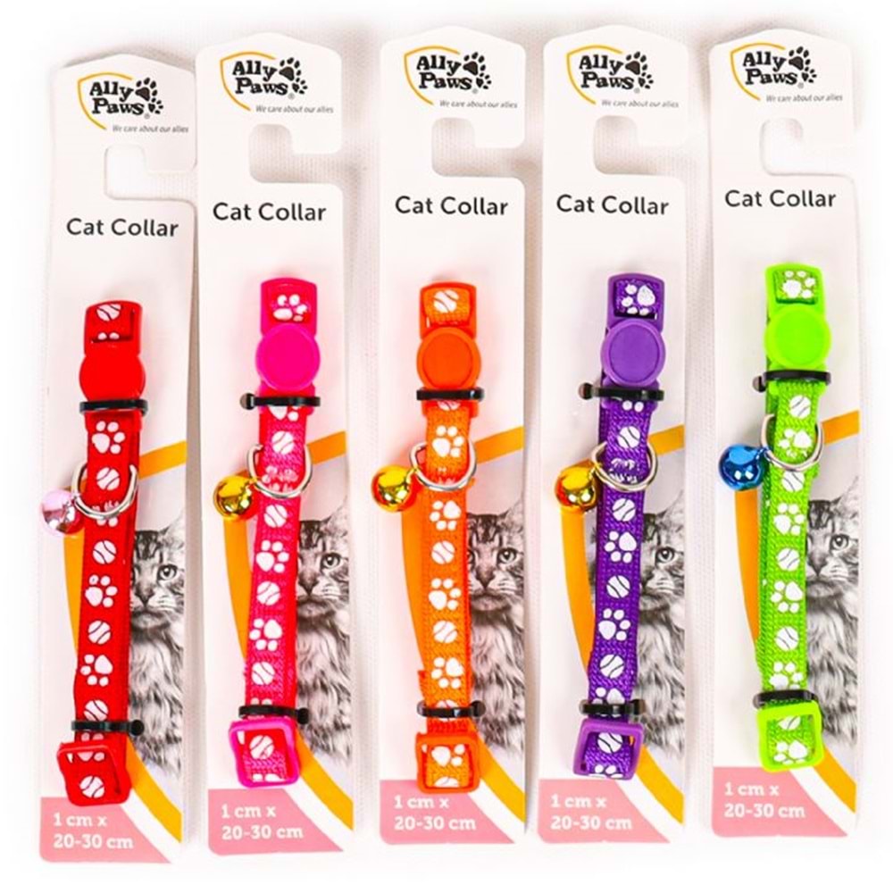 10781 ALLY PAWS CAT COLLAR WİTH BELL 1CMX20-30CM