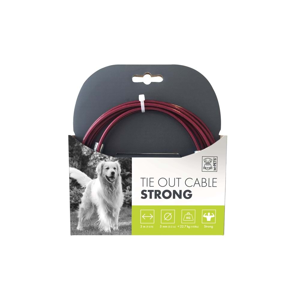 10800099 M-PETS STRONG BAHÇE BAĞLAMA HALATI 3MT/RED