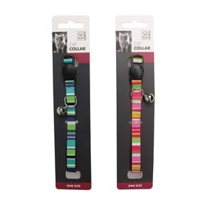 10813499 M-PETS STRIPES ZİLLİ KEDİ BOYUN TASMASI GREEN/PİNK