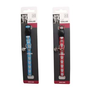 10813699 M-PETS REFLECTIVE ZİLLİ KEDİ BOYUN TASMASI BLUE/RED