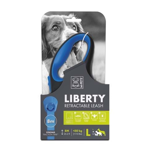 10824299 M-PETS LIBERTY OTOMATİK GEZDİRME ŞERİT 8MT/BLUE (L)