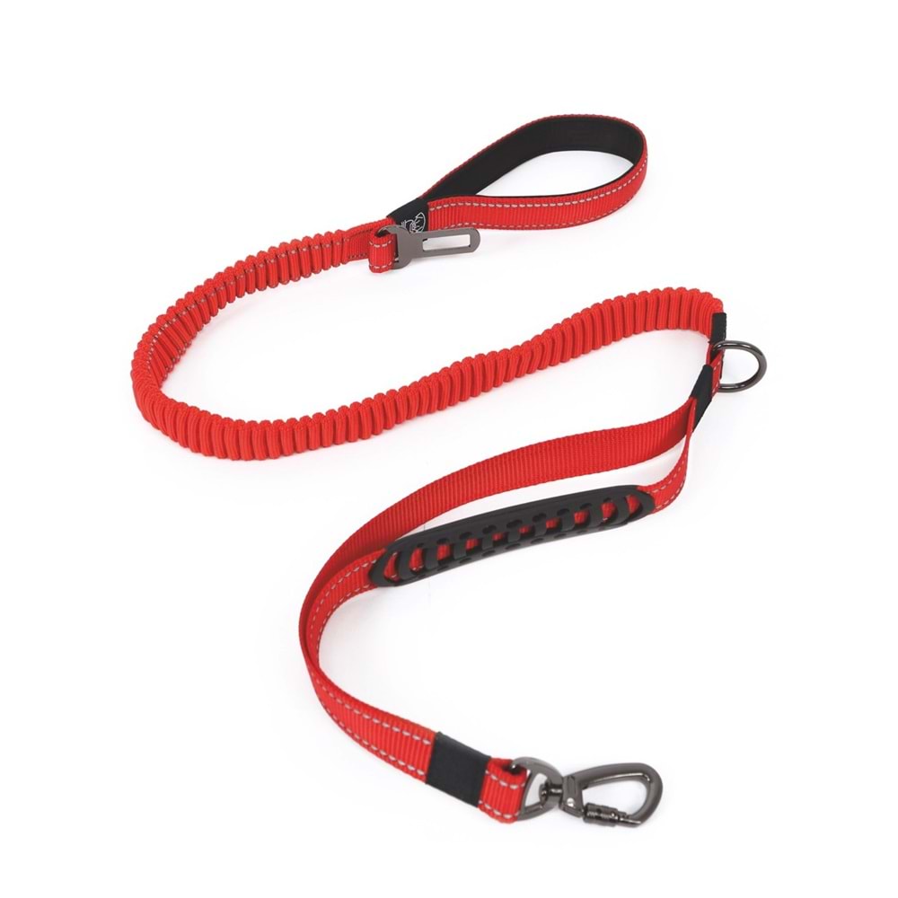 10827599 M-PETS FLEX PRO MULTİFONKSİYONEL GEZDİRME TASMA RED