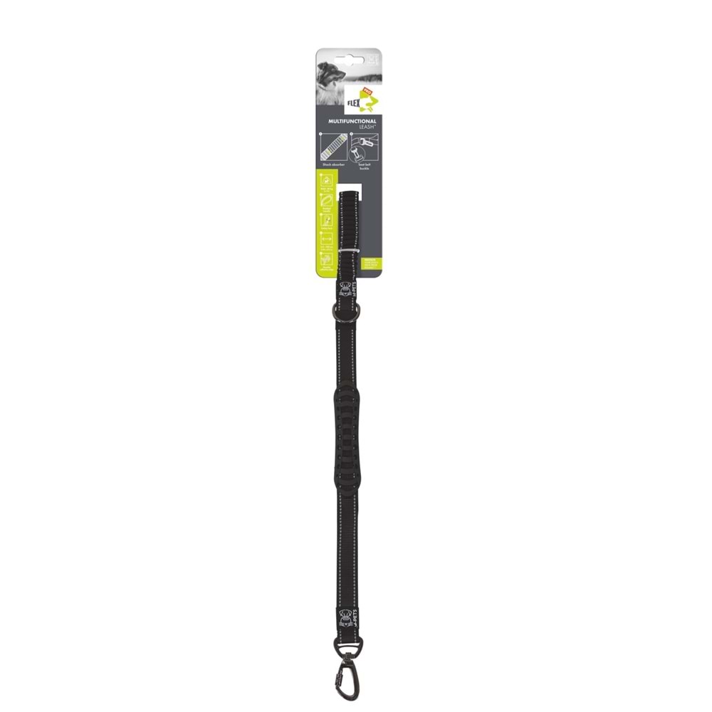 10827799 M-PETS FLEX PRO MULTİFONKSİYONEL GEZDİRME TASMA BLACK