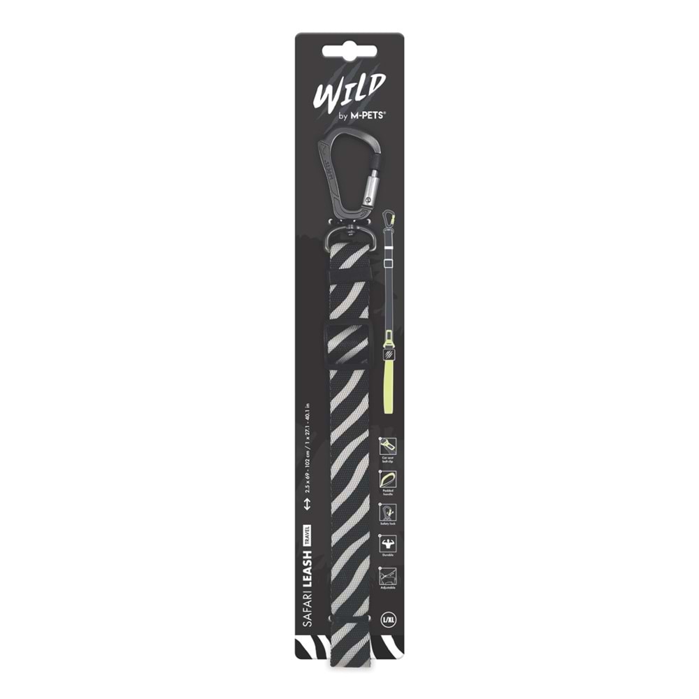 10836799 M-PETS WILD SAFARI LEASH TRAVEL (L-XL)