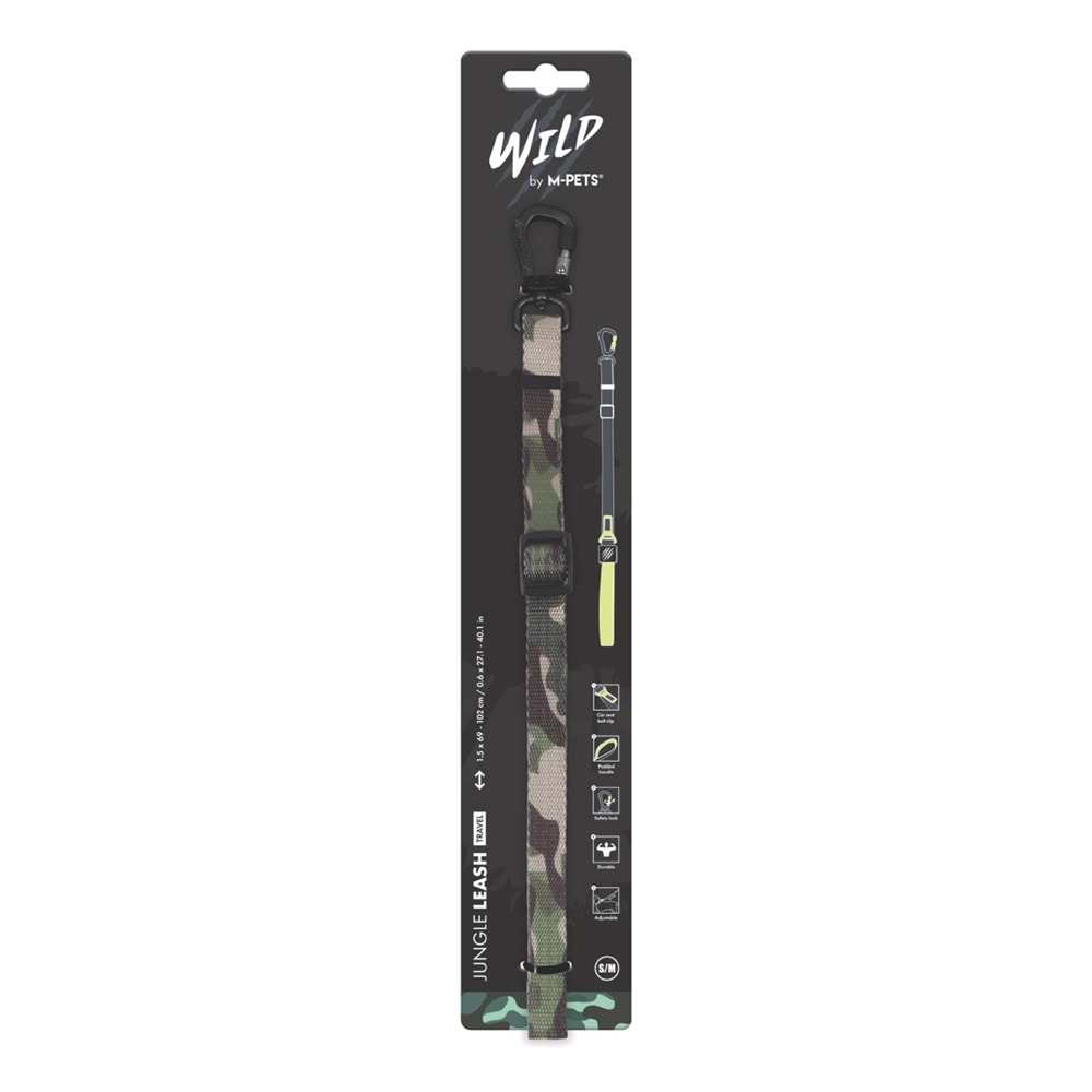 10837999 M-PETS WILD JUNGLE LEASH TRAVEL (S-M)