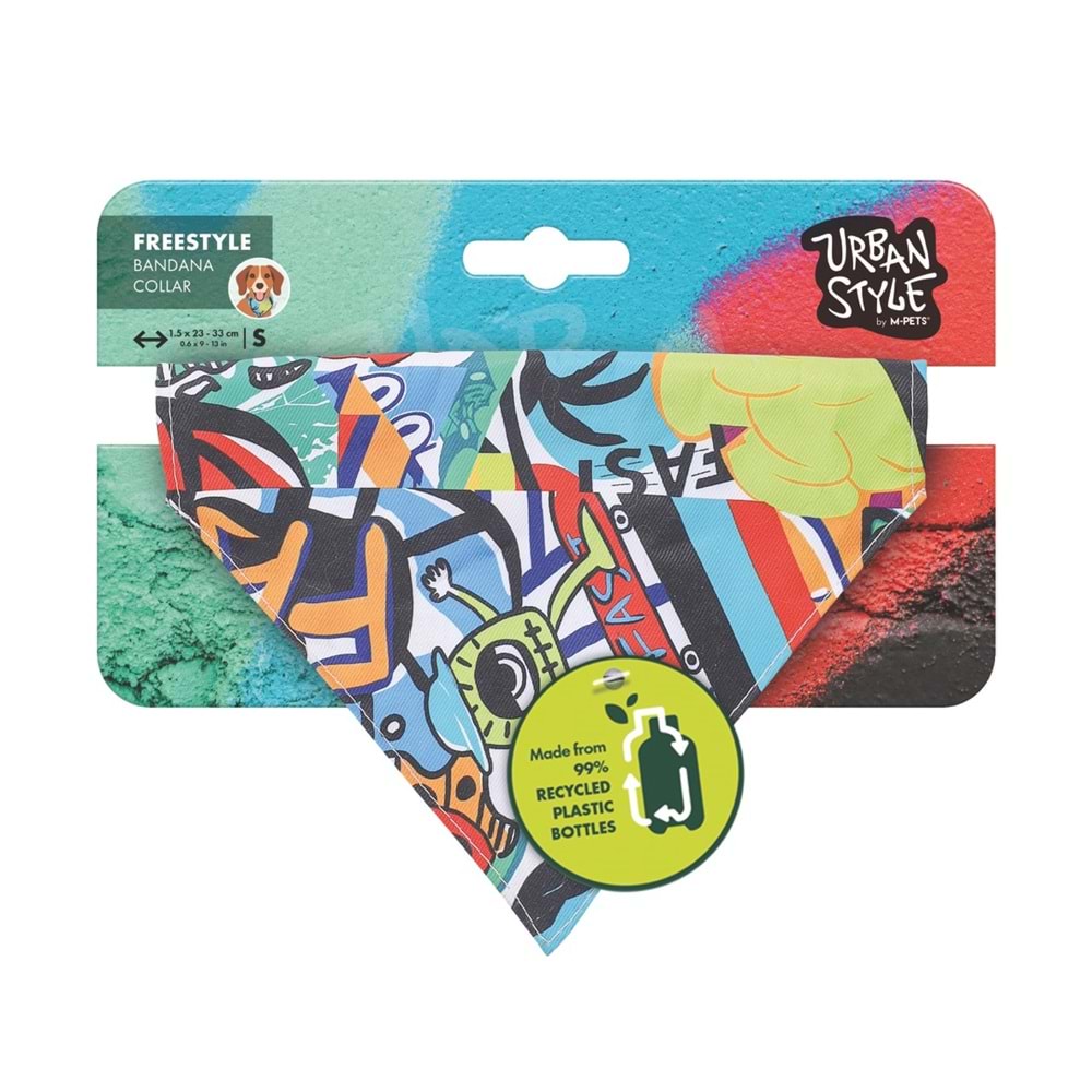10839699 M-PETS URBAN STYLE FREESTYLE BANDANA COLLAR (S)