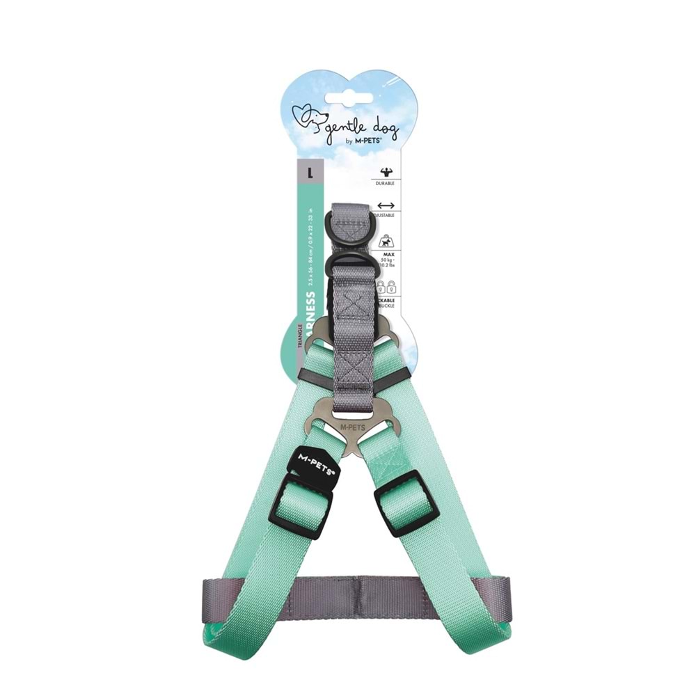 10848199 M-PETS GENTLE DOG TRİANGLE GÖĞÜS TASMASI GREEN (L)