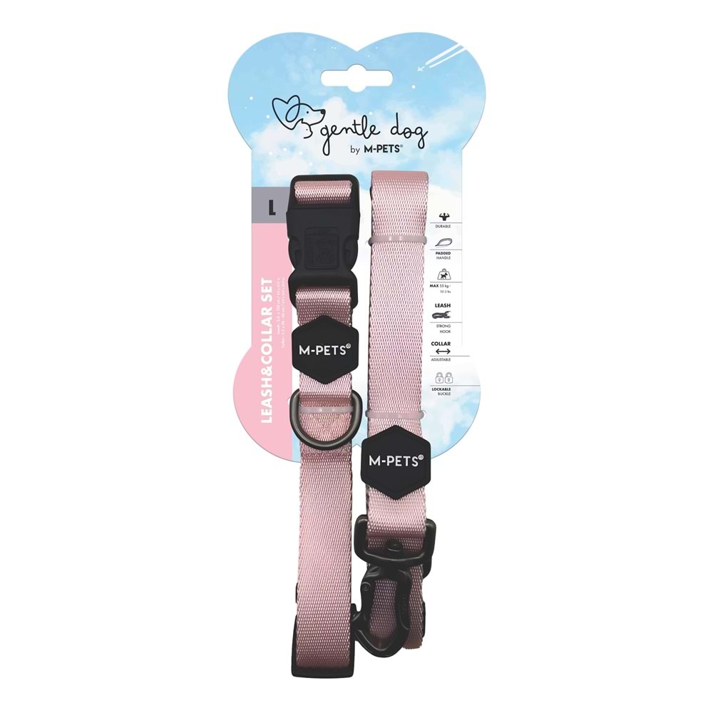 10853799 M-PETS GENTLE DOG BOYUN TASMASI ve GEZDİRME SET (L) PİNK