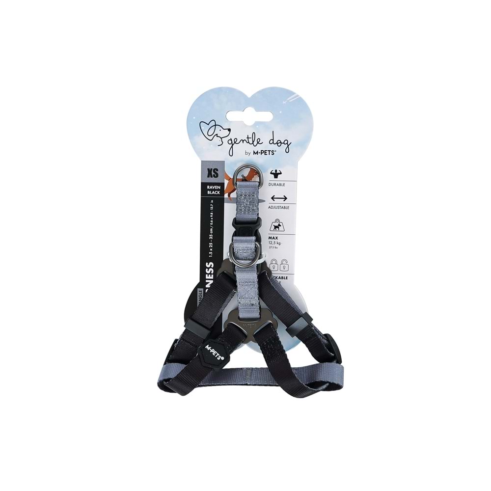 10857308 M-PETS GENTLE DOG TRİANGLE GÖĞÜS TASMASI BLACK (XS)