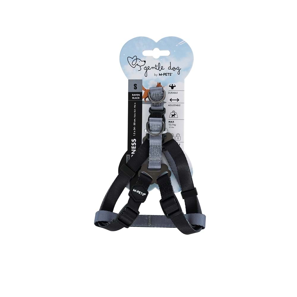 10857408 M-PETS GENTLE DOG TRİANGLE GÖĞÜS TASMASI BLACK (S)