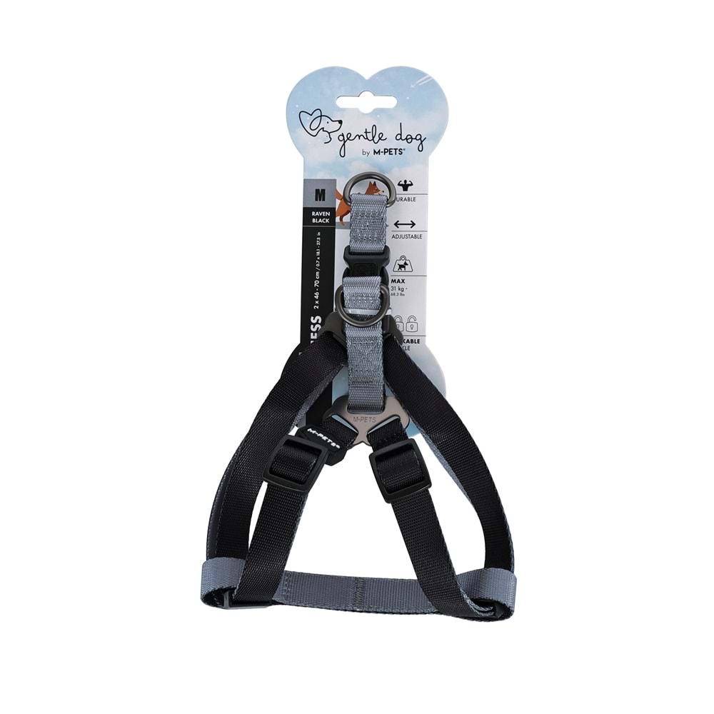 10857508 M-PETS GENTLE DOG TRİANGLE GÖĞÜS TASMASI BLACK (M)
