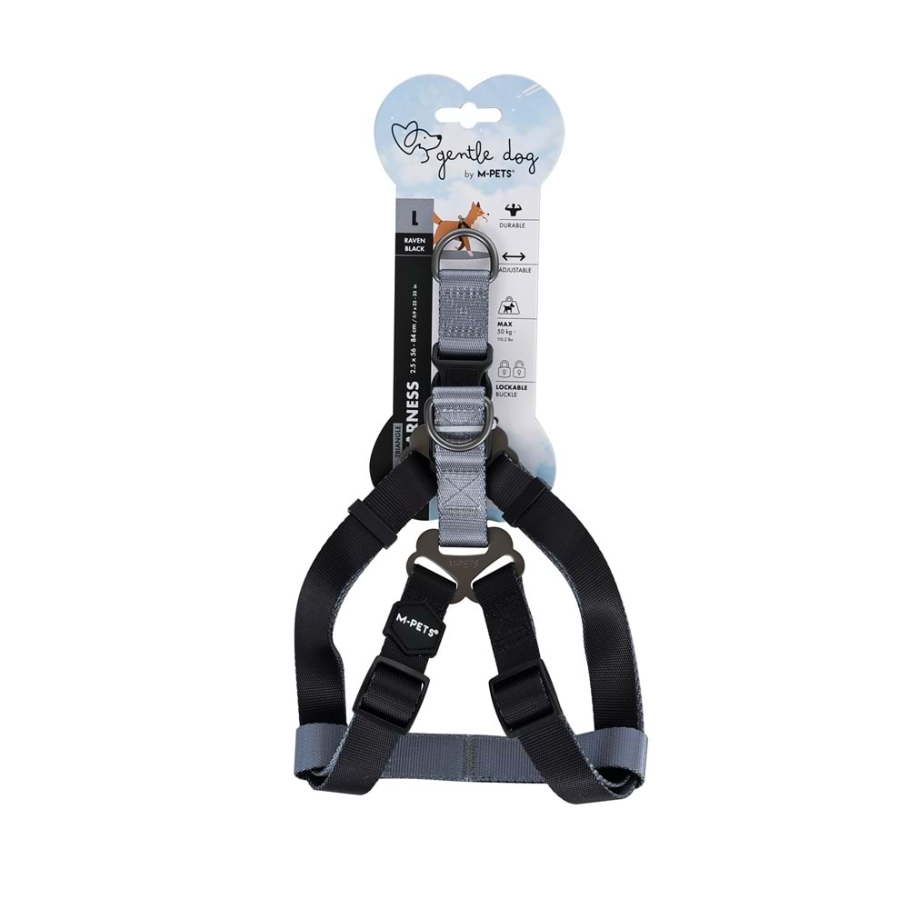 10857608 M-PETS GENTLE DOG TRİANGLE GÖĞÜS TASMASI BLACK (L)
