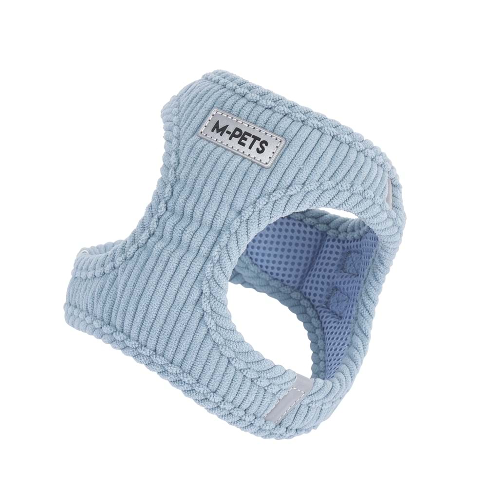10859199 M-PETS VELVET DOG GÖĞÜS TASMASI BLUE (S)