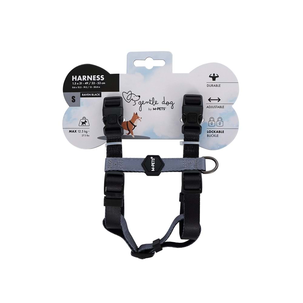 10859508 M-PETS GENTLE DOG GÖĞÜS TASMASI BLACK (S)