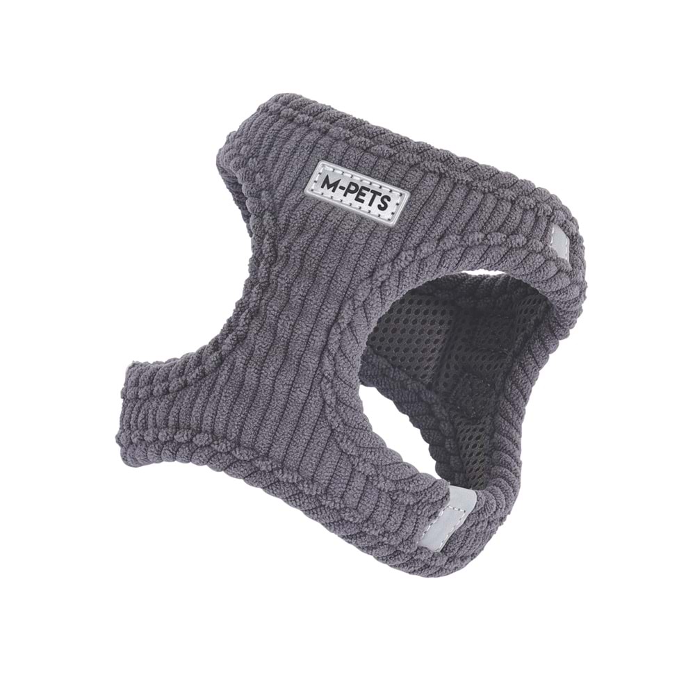 10860313 M-PETS VELVET DOG GÖĞÜS TASMASI GRİ (XS)