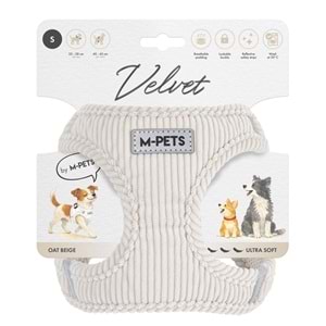 10860512 M-PETS VELVET DOG GÖĞÜS TASMASI BEJ (S)