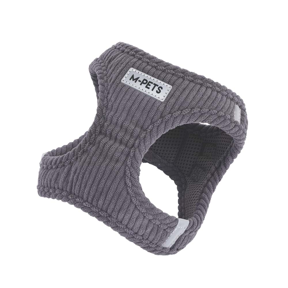 10860613 M-PETS VELVET DOG GÖĞÜS TASMASI GRİ (S)