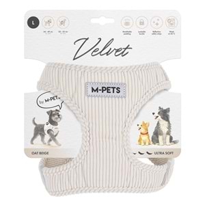 10861112 M-PETS VELVET DOG GÖĞÜS TASMASI BEJ (L)