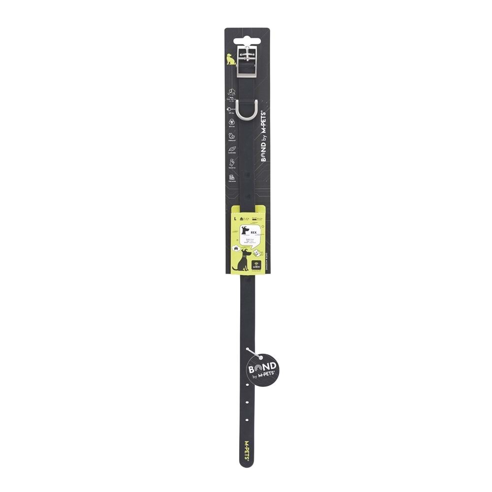 10861908 M-PETS BOND NFC SİSTEMLİ SİLİKON BOYUN TASMASI (L) BLACK