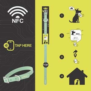10862303 M-PETS BOND NFC SİSTEMLİ SİLİKON BOYUN TASMASI (L) GREEN