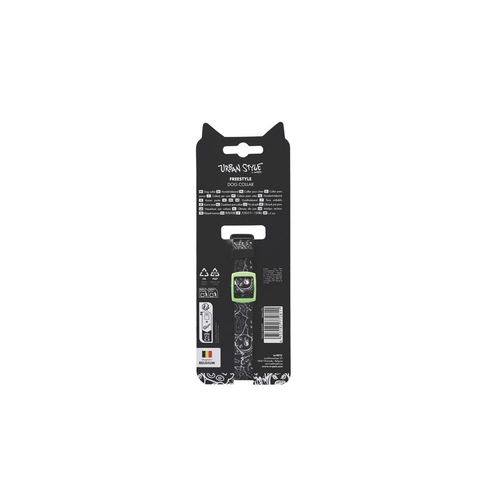 10866999 M-PETS URBAN STYLE FREESTYLE BLACK/WHİTE BOYUN TASMASI (XS)