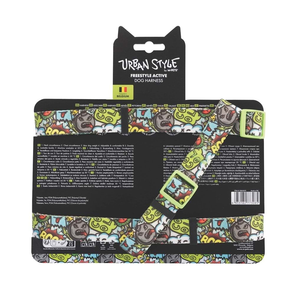 10869699 M-PETS URBAN STYLE MULTİCOLOR ACTİVE KÖPEK GÖĞÜS TASMASI (L)