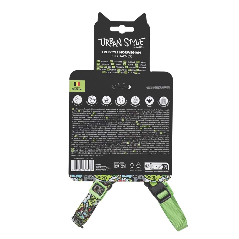 10870999 M-PETS URBAN STYLE MULTİCOLOR NORWEGIAN KÖPEK GÖĞÜS TASMASI (S)