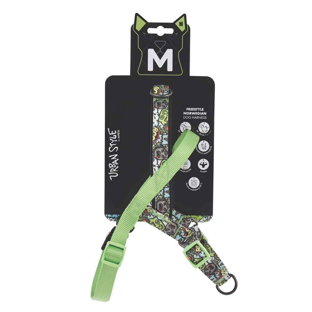 10871099 M-PETS URBAN STYLE MULTİCOLOR NORWEGIAN KÖPEK GÖĞÜS TASMASI (M)