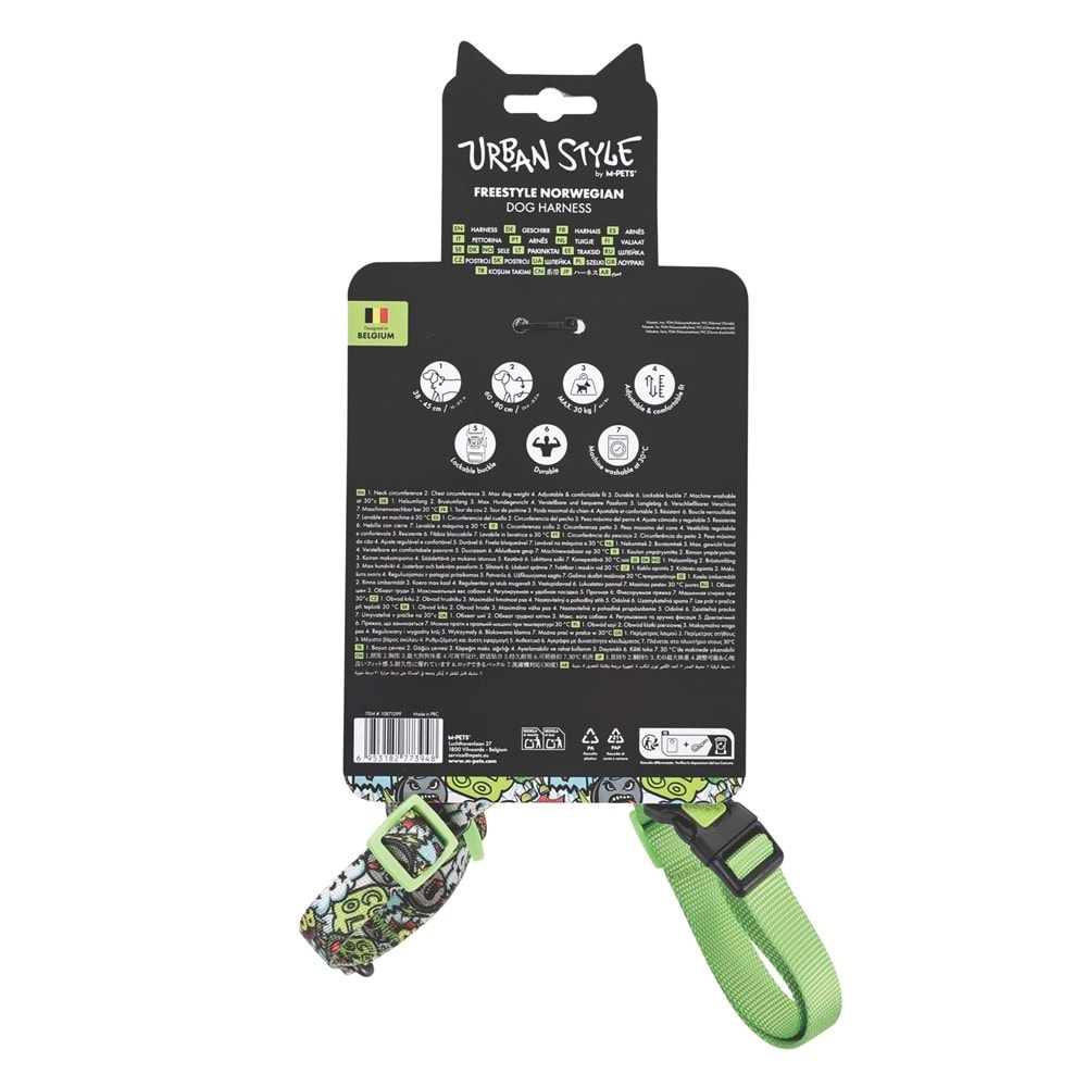 10871099 M-PETS URBAN STYLE MULTİCOLOR NORWEGIAN KÖPEK GÖĞÜS TASMASI (M)