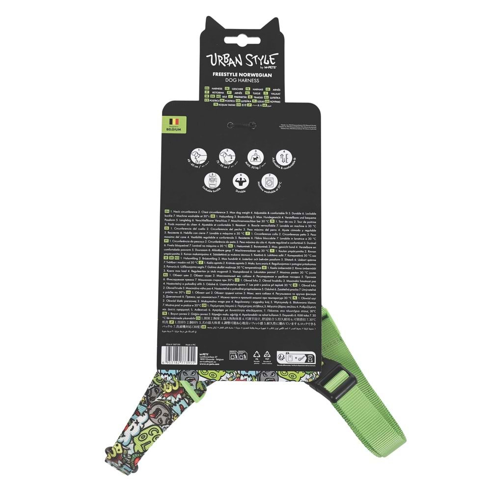 10871199 M-PETS URBAN STYLE MULTİCOLOR NORWEGIAN KÖPEK GÖĞÜS TASMASI (L)