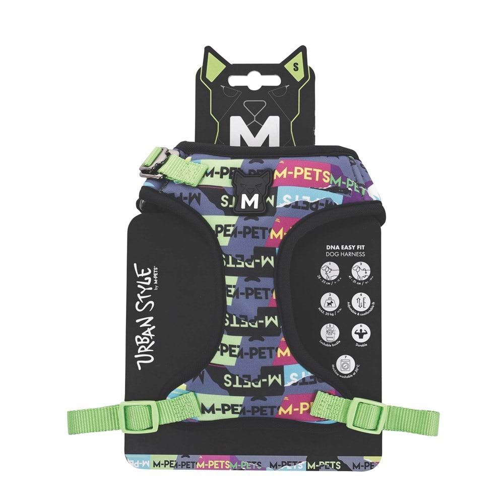 10871399 M-PETS URBAN STYLE DNA EASY FİT KÖPEK GÖĞÜS TASMASI (S)