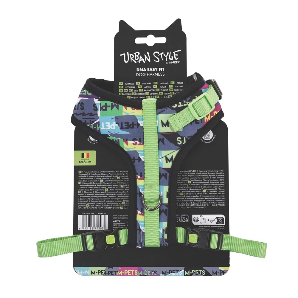 10871399 M-PETS URBAN STYLE DNA EASY FİT KÖPEK GÖĞÜS TASMASI (S)