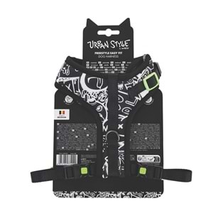 10872599 M-PETS URBAN STYLE BLACK/WHİTE EASY FİT KÖPEK GÖĞÜS TASMASI (S)