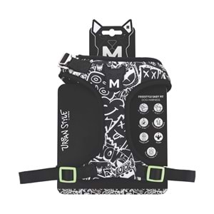 10872699 M-PETS URBAN STYLE BLACK/WHİTE EASY FİT KÖPEK GÖĞÜS TASMASI (M)
