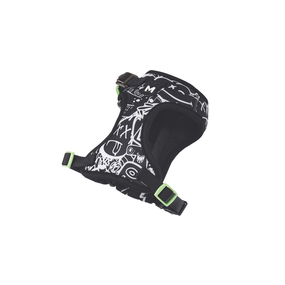 10872699 M-PETS URBAN STYLE BLACK/WHİTE EASY FİT KÖPEK GÖĞÜS TASMASI (M)