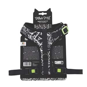 10872699 M-PETS URBAN STYLE BLACK/WHİTE EASY FİT KÖPEK GÖĞÜS TASMASI (M)