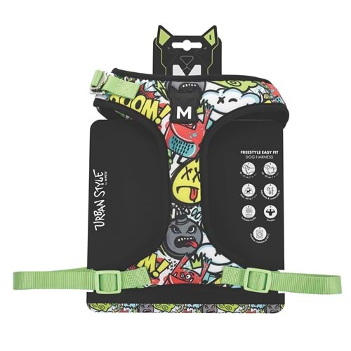 10873199 M-PETS URBAN STYLE MULTİCOLOR EASY FİT KÖPEK GÖĞÜS TASMASI (L)