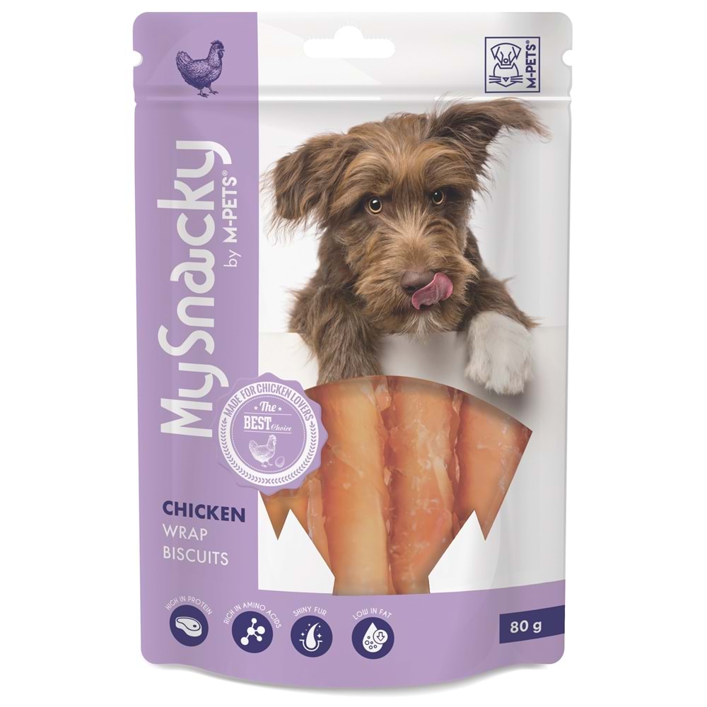 19027999 M-PETS MY SNACKY CHICKEN WRAP BISCUITS KÖPEK ÖDÜLÜ 80GR