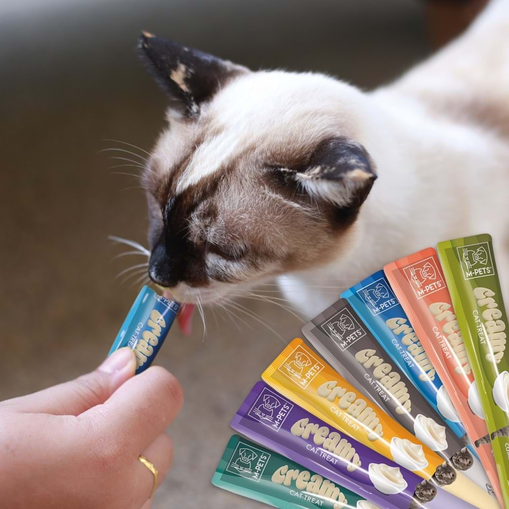 19038199 M-PETS CREAMY TON BALIKLI KARİDESLİ KEDİ ÖDÜLÜ 4X15GR